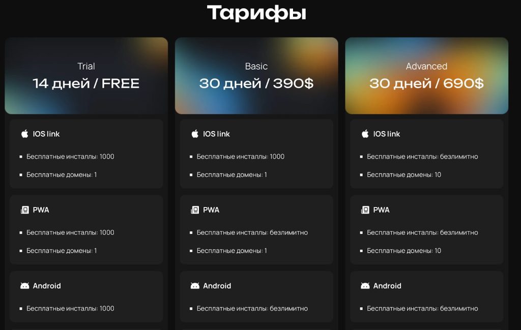 ZM Apps: тарифы