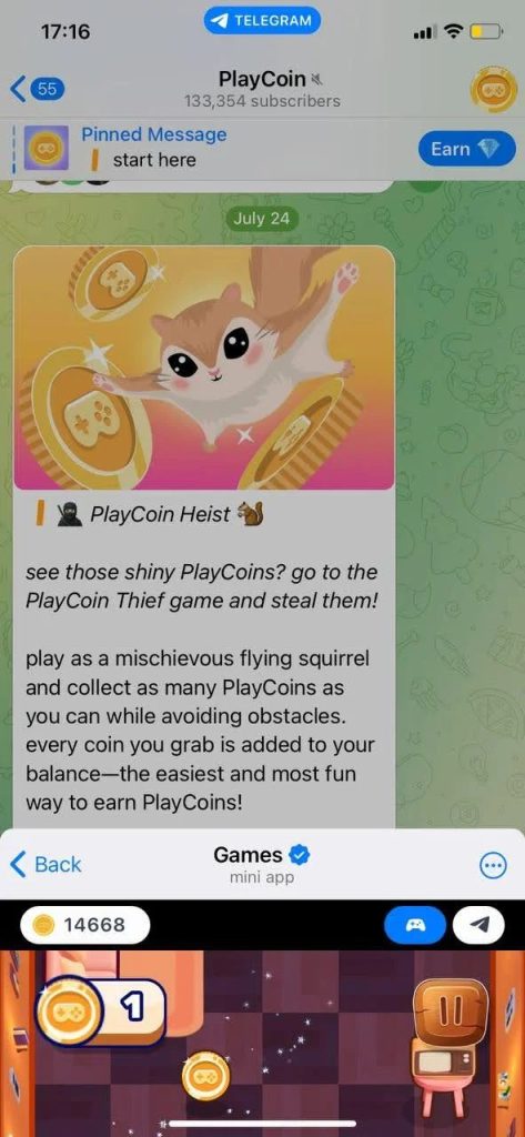 Примеры Mini Apps: PlayCoin 2