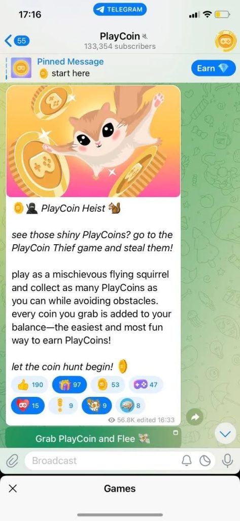 Примеры Mini Apps: PlayCoin 1