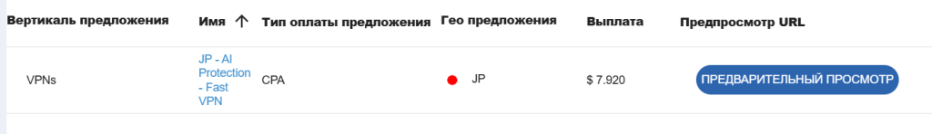 Офферы в CPA-сети Reacheffect также есть под все топовые ГЕО. Есть и редкие – например, Япония: